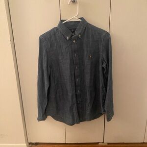 Ralph Lauren Denim Blue Casual Shirt Boys Size Large 14 - 16
